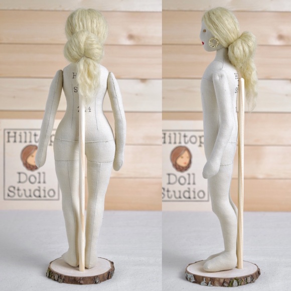 Fabric Doll "Gail" Handcrafted Textile Cloth Heirloom Primitive Doll - Picture 7 of 14